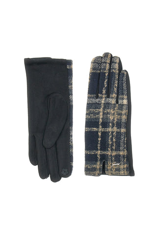 Schwarze Tartan-Handschuhe Gianmarco Venturi 62960