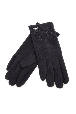 Guanti neri con strass applicati Gianmarco Venturi CLASS 62682