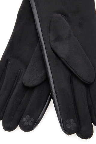 Elegante schwarze Touchscreen-Handschuhe in Lederoptik von Biagiotti LB25W910-20