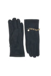 Guanti neri con catena e touch screen Biagiotti LB25W905-20