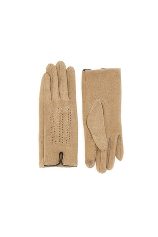 Beige Touchscreen-Handschuhe mit warmem Innenfutter Biagiotti LB25W908-20