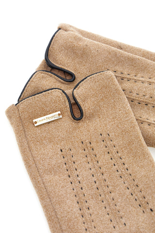 Beige Touchscreen-Handschuhe mit warmem Innenfutter Biagiotti LB25W908-20