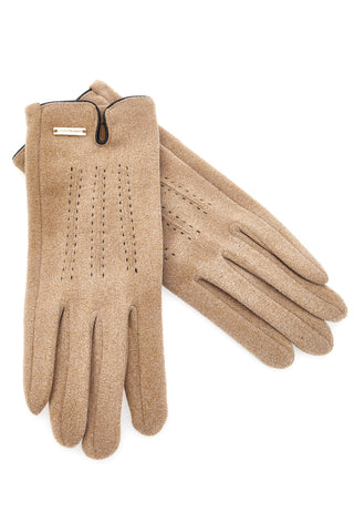 Beige Touchscreen-Handschuhe mit warmem Innenfutter Biagiotti LB25W908-20