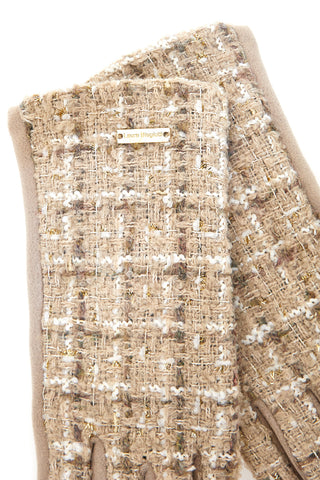 Beige Tweedhandschuhe mit Biagiotti LB25W907-20 Touchscreen