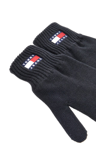 Guanti neri in maglia 100% cotone Tommy Jeans Heritage Gloves