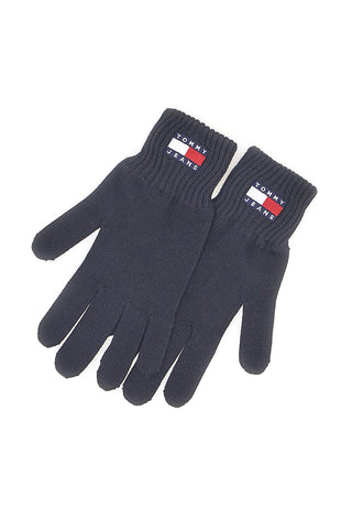 Guanti neri in maglia 100% cotone Tommy Jeans Heritage Gloves