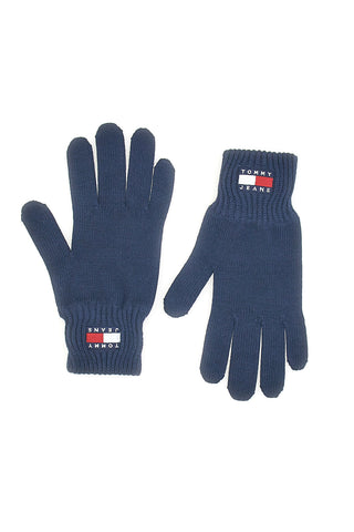 Guanti blu in maglia 100% cotone Tommy Jeans Heritage Gloves