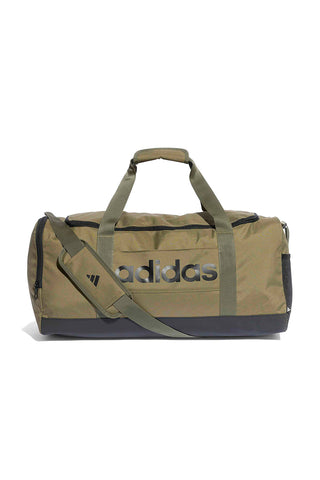 Borsone verde con logo laterale Adidas Linear Duffel