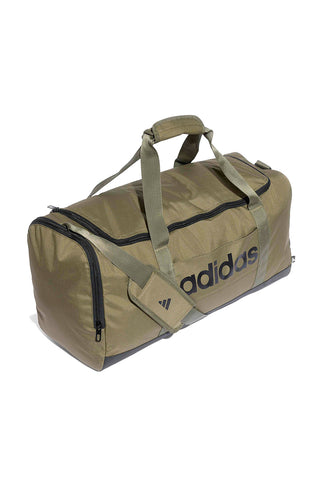 Borsone verde con logo laterale Adidas Linear Duffel