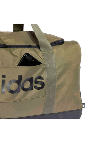 Borsone verde con logo laterale Adidas Linear Duffel