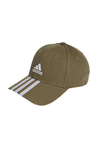 Grüne Kappe mit gebogenem Schirm Adidas Baseball 3S Cap