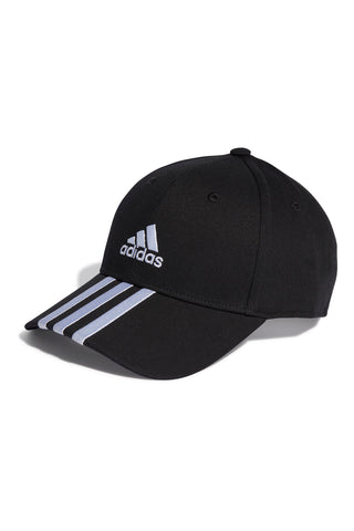 Schwarze Cap mit gebogenem Schirm Adidas Baseball 3S Cap