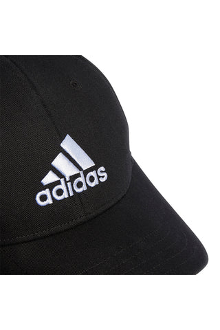 Kappe mit schwarzem Schirm und weißem Adidas-Logo ADIDAS BBALL CAP COT
