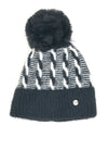 Berretto con pon-pon nero e bianco con interno foderato GIANMARCO VENTURI 61055