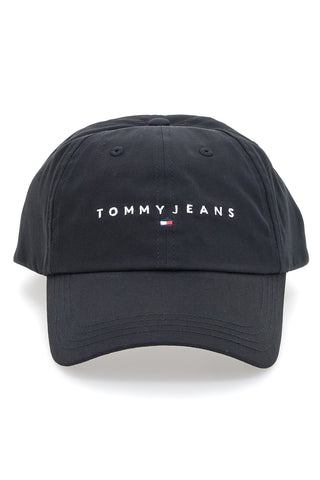 Schwarze Tommy Jeans Logo-Kappe mit gesticktem Logo