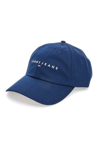 Tommy Jeans Logo Cap, blaue Kappe mit gesticktem Logo