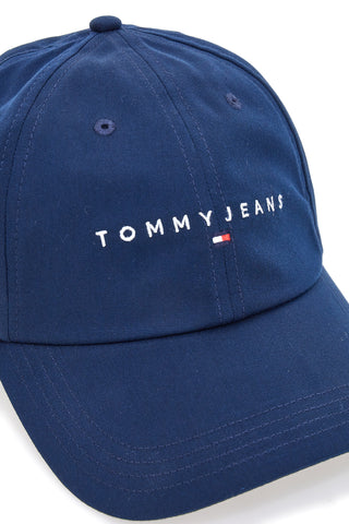 Tommy Jeans Logo Cap, blaue Kappe mit gesticktem Logo