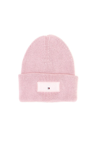 Cappello beanie rosa in maglia con logo Tommy Jeans Linear Beanie