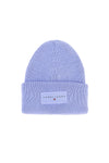 Tommy Jeans Linear Beanie aus lila Strick mit Logo