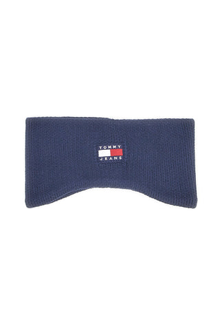 Fascia in maglia blu con logo Tommy Jeans Heritage Core