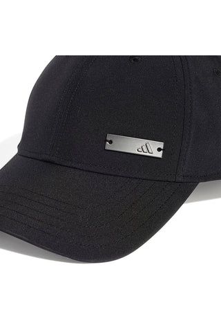 Schwarze Kappe mit Adidas BB CAP LT MET Logo-Plakette
