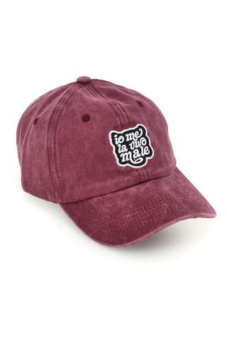Cappellino Bordeaux con Visiera e Scritta 