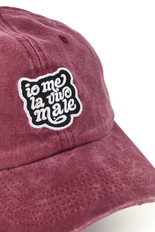 Cappellino Bordeaux con Visiera e Scritta 