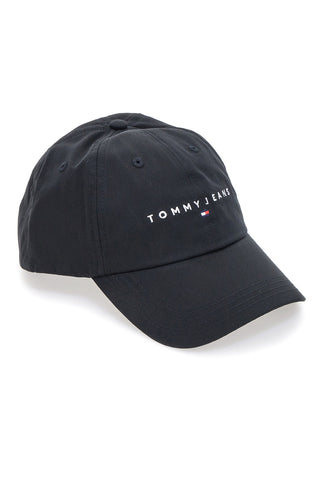 Schwarzer Hut mit gesticktem Tommy Jeans Logo CAP
