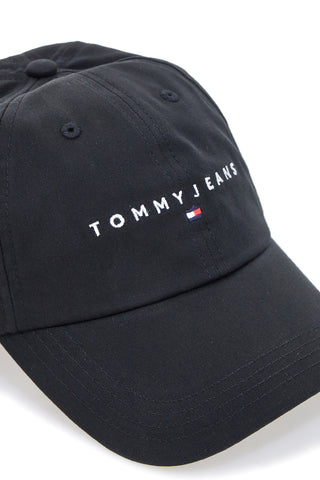 Schwarzer Hut mit gesticktem Tommy Jeans Logo CAP