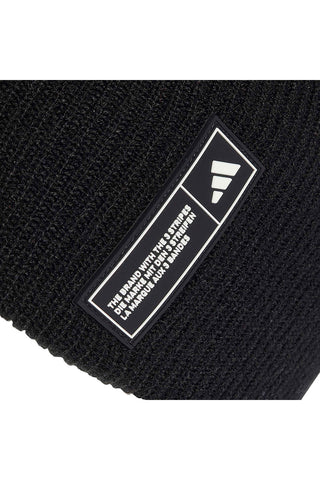 Berretto nero a coste con etichetta logo Adidas KG9583