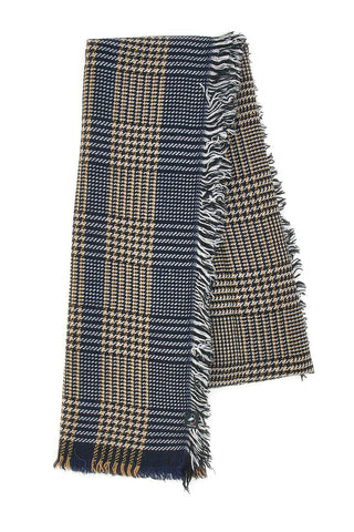 Sciarpa Pied de Poule Blu e Beige Basile 0149/U