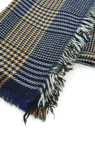 Sciarpa Pied de Poule Blu e Beige Basile 0149/U