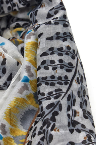 Schal mit Quasten Grau und Gelb GMV 2