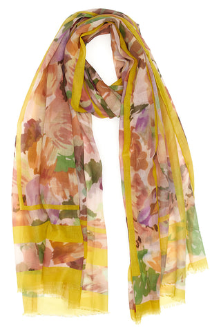 Gelber Foulard-Schal mit Blumen Gian Marco Venturi 4