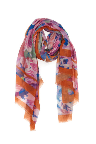 Mehrfarbiger Foulard-Schal mit Blumenmuster GMV 4