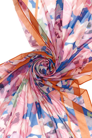 Mehrfarbiger Foulard-Schal mit Blumenmuster GMV 4