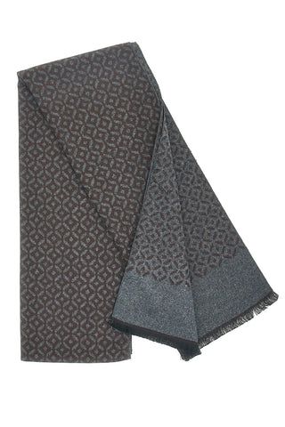 Brauner und grauer Double-Face-Schal Gianmarco Venturi 61021
