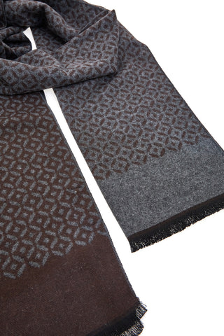 Brauner und grauer Double-Face-Schal Gianmarco Venturi 61021