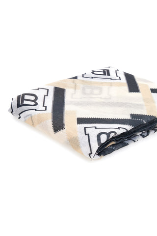 Beige-schwarzer Schal mit geometrischem Muster und Laura Biagiotti-Logo SCIARPA8