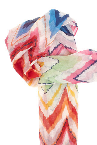 Pashmina multicolor con fantasia zig-zag in tessuto leggero Coveri Collection 976SUISCIAR/149