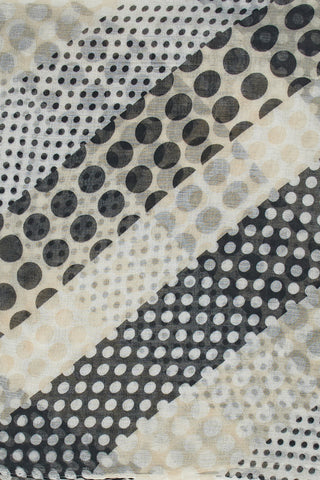 Foulard beige e nera con fantasia a pois in voile Coveri SCIAR/149K