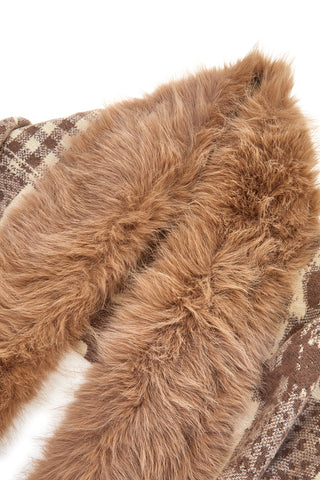 Brauner Mantel mit Felloptik-Einsätzen Gianmarco Venturi CLASS 63205