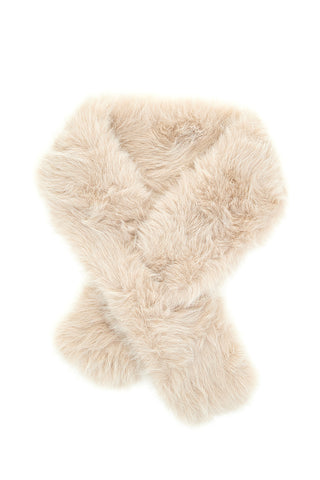 Sciarpa beige effetto pelliccia con fessura Gianmarco Venturi CLASS 63085