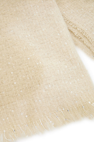 Warmer, weicher beiger Schal mit Pailletten Gianmarco Venturi CLASS 65471