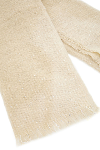 Warmer, weicher beiger Schal mit Pailletten Gianmarco Venturi CLASS 65471