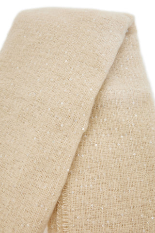 Warmer, weicher beiger Schal mit Pailletten Gianmarco Venturi CLASS 65471