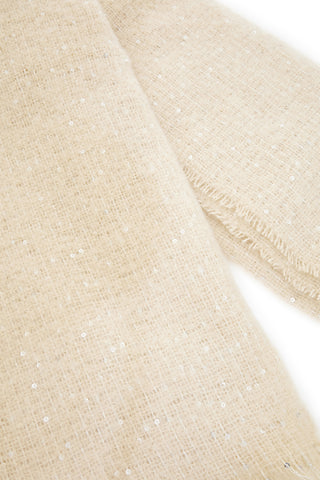 Warmer, weicher beiger Schal mit Pailletten Gianmarco Venturi CLASS 65471