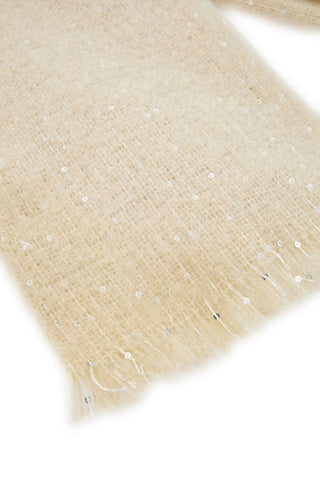 Warmer, weicher beiger Schal mit Pailletten Gianmarco Venturi CLASS 65471