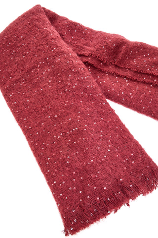 Warmer und weicher burgunderroter Schal mit Pailletten Gianmarco Venturi CLASS 65471