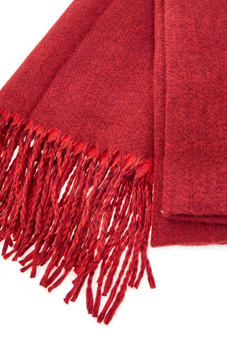 Sciarpa rossa double face con frange calda Biagiotti LB25W255-09